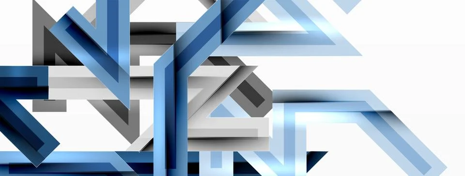 Line zig zag dynamic geometric abstract background. Colorful lines with shadow Stock Illustration