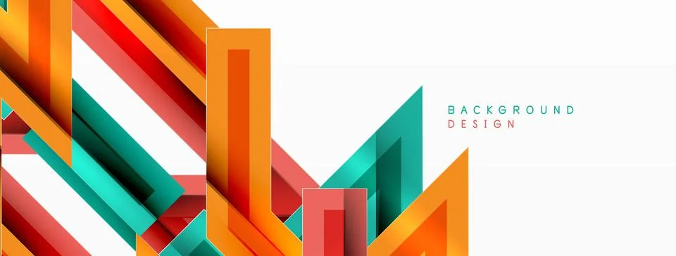 Line zig zag dynamic geometric abstract background. Colorful lines with shadow Stock Illustration