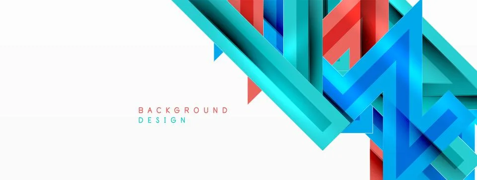 Line zig zag dynamic geometric abstract background. Colorful lines with shadow Stock Illustration