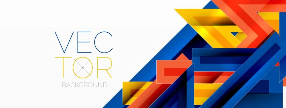 Line zig zag dynamic geometric abstract background. Colorful lines with shadow Stock Illustration