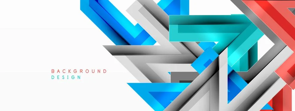 Line zig zag dynamic geometric abstract background. Colorful lines with shadow Stock Illustration