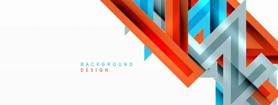 Line zig zag dynamic geometric abstract background. Colorful lines with shadow 스톡 일러스트