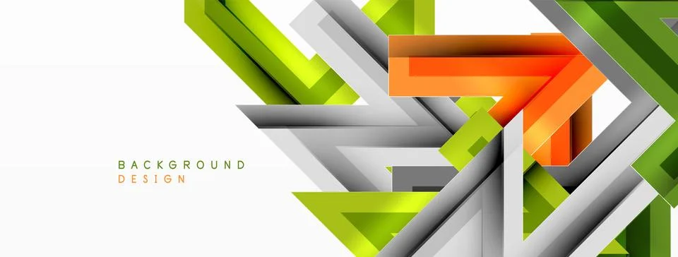 Line zig zag dynamic geometric abstract background. Colorful lines with shadow Stock Illustration