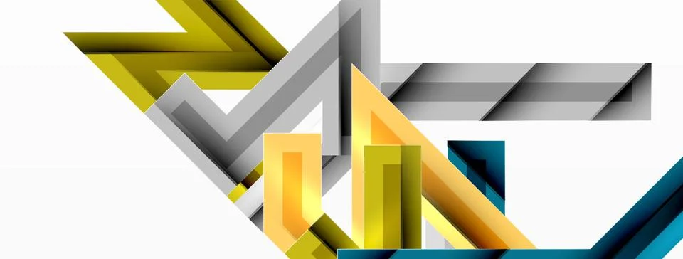 Line zig zag dynamic geometric abstract background. Colorful lines with shadow 스톡 일러스트