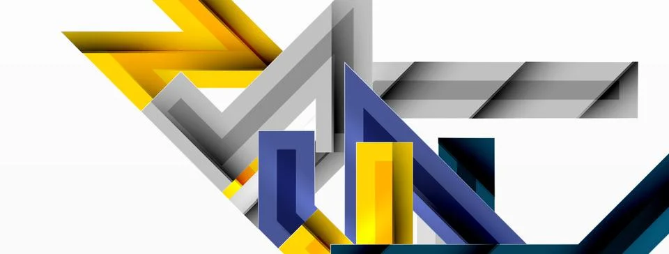 Line zig zag dynamic geometric abstract background. Colorful lines with shadow 스톡 일러스트