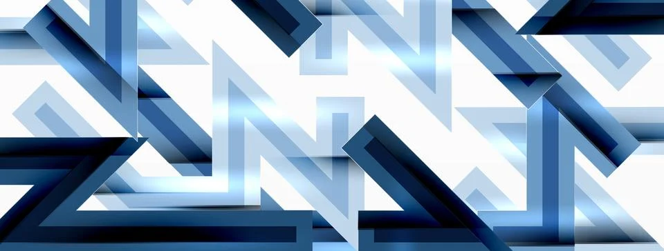 Line zig zag dynamic geometric abstract background. Colorful lines with shadow Stock Illustration