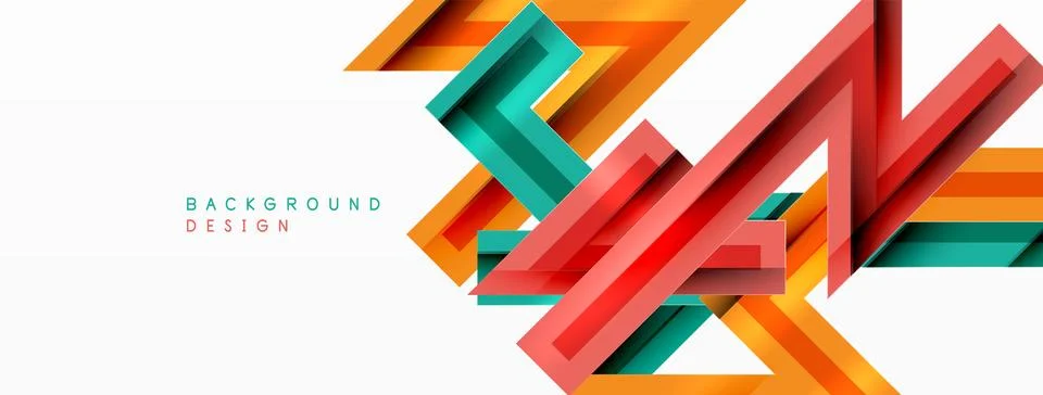 Line zig zag dynamic geometric abstract background. Colorful lines with shadow 스톡 일러스트