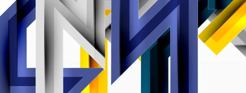 Line zig zag dynamic geometric abstract background. Colorful lines with shadow 스톡 일러스트