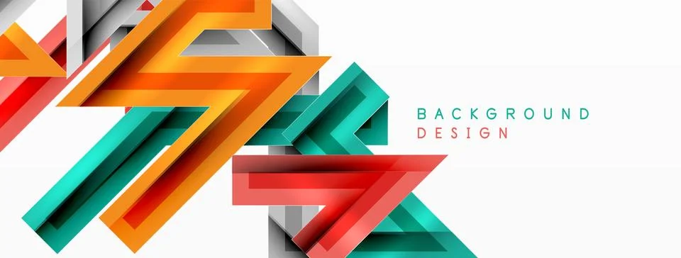 Line zig zag dynamic geometric abstract background. Colorful lines with shadow Stock Illustration