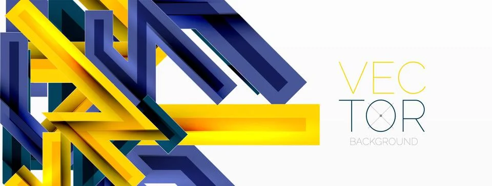Line zig zag dynamic geometric abstract background. Colorful lines with shadow Stock Illustration