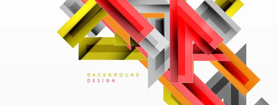Line zig zag dynamic geometric abstract background. Colorful lines with shadow Stock Illustration