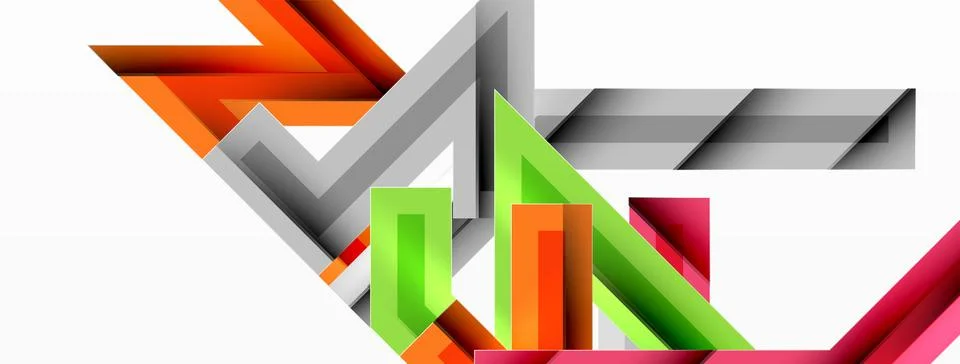 Line zig zag dynamic geometric abstract background. Colorful lines with shadow イラスト素材