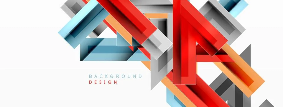 Line zig zag dynamic geometric abstract background. Colorful lines with shadow Illustrazione stock