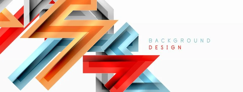 Line zig zag dynamic geometric abstract background. Colorful lines with shadow 스톡 일러스트