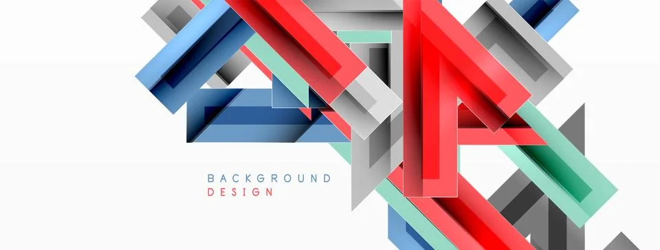 Line zig zag dynamic geometric abstract background. Colorful lines with shadow Stock Illustration