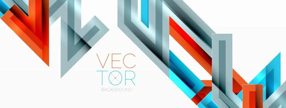 Line zig zag dynamic geometric abstract background. Colorful lines with shadow Stock Illustration