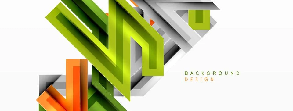Line zig zag dynamic geometric abstract background. Colorful lines with shadow Illustrazione stock