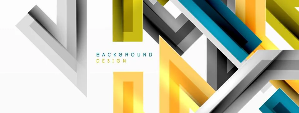 Line zig zag dynamic geometric abstract background. Colorful lines with shadow Stock Illustration