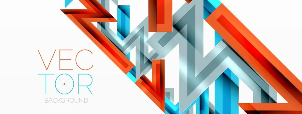 Line zig zag dynamic geometric abstract background. Colorful lines with shadow Illustrazione stock