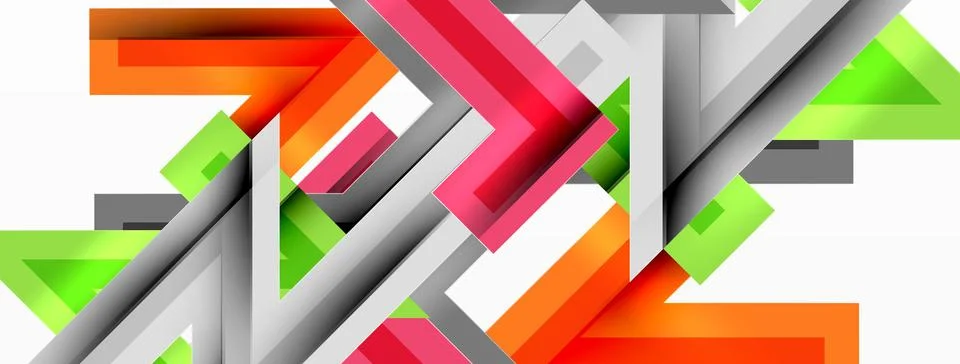 Line zig zag dynamic geometric abstract background. Colorful lines with shadow 스톡 일러스트