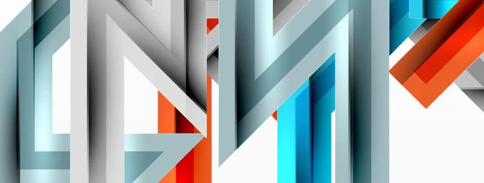 Line zig zag dynamic geometric abstract background. Colorful lines with shadow 스톡 일러스트