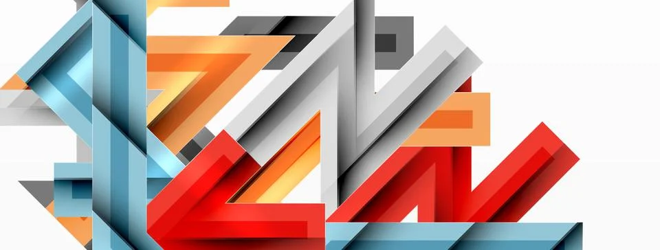 Line zig zag dynamic geometric abstract background. Colorful lines with shadow イラスト素材