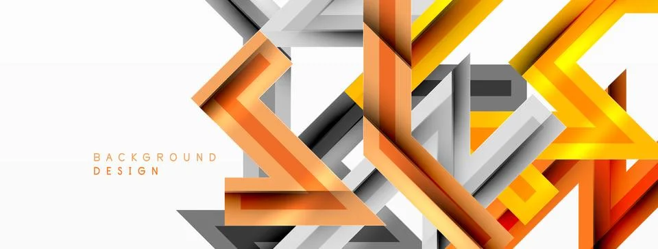 Line zig zag dynamic geometric abstract background. Colorful lines with shadow Stock Illustration