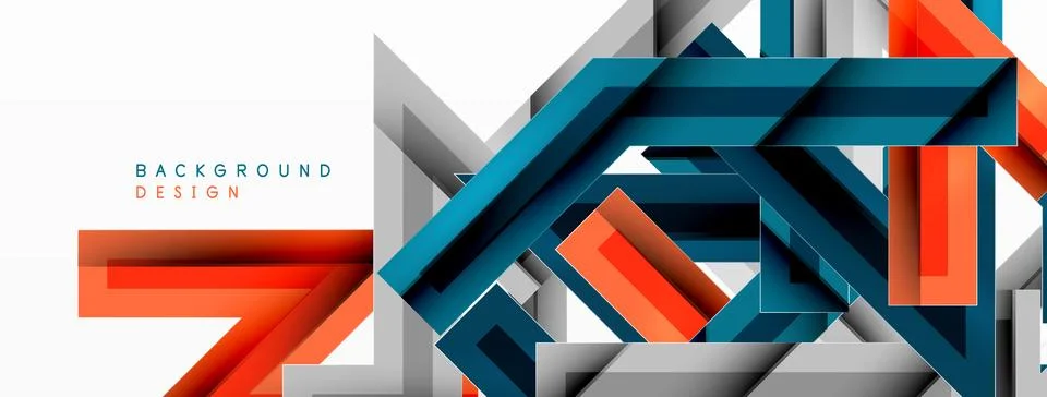 Line zig zag dynamic geometric abstract background. Colorful lines with shadow Stock Illustration