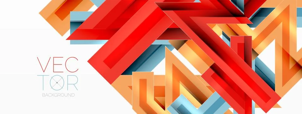 Line zig zag dynamic geometric abstract background. Colorful lines with shadow Stock Illustration