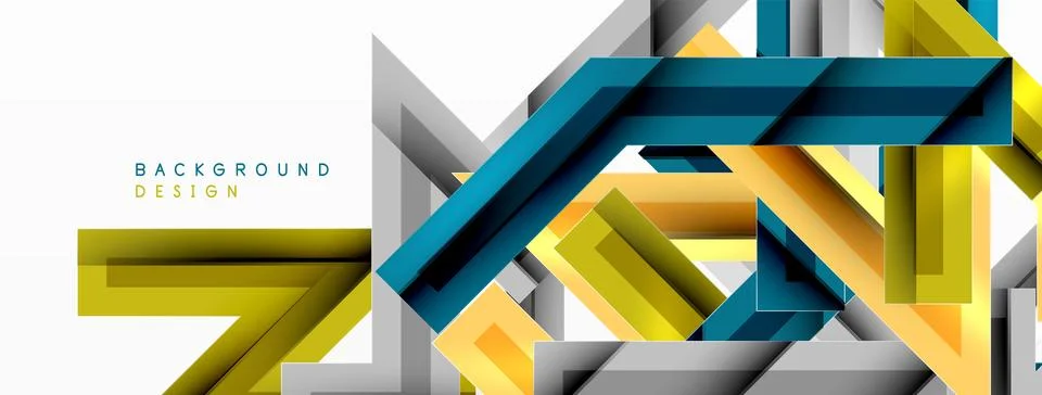Line zig zag dynamic geometric abstract background. Colorful lines with shadow 스톡 일러스트