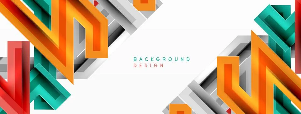 Line zig zag dynamic geometric abstract background. Colorful lines with shadow 스톡 일러스트