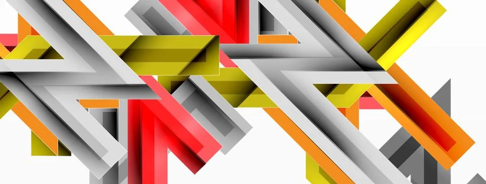 Line zig zag dynamic geometric abstract background. Colorful lines with shadow Stockillustratie