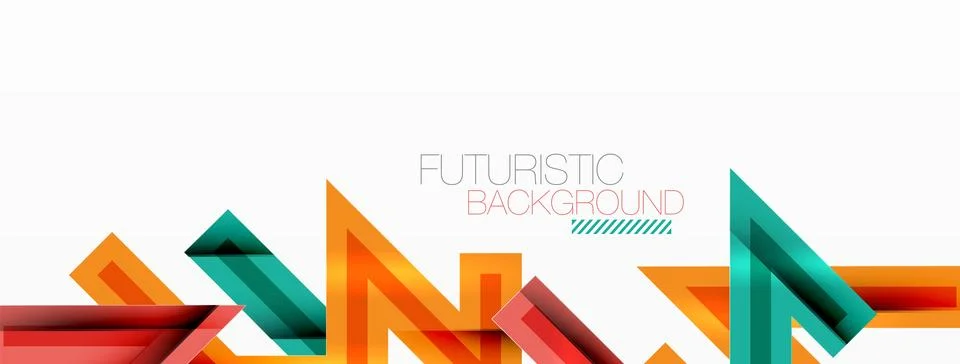 Line zig zag dynamic geometric abstract background. Colorful lines with shadow Stock Illustration