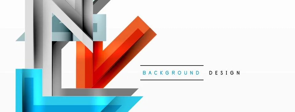 Line zig zag dynamic geometric abstract background. Colorful lines with shadow Stock Illustration