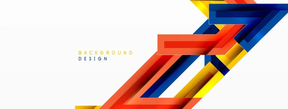 Line zig zag dynamic geometric abstract background. Colorful lines with shadow Stock Illustration
