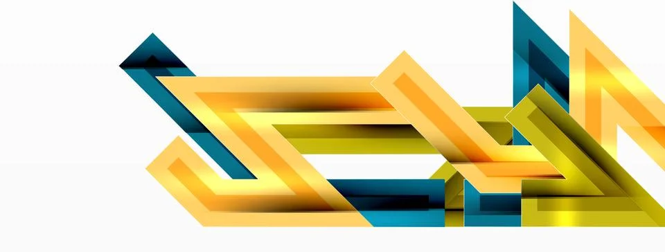 Line zig zag dynamic geometric abstract background. Colorful lines with shadow Stock Illustration
