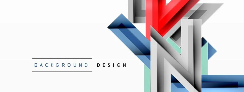 Line zig zag dynamic geometric abstract background. Colorful lines with shadow Stock Illustration