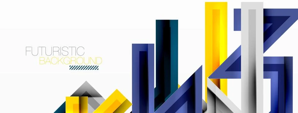 Line zig zag dynamic geometric abstract background. Colorful lines with shadow Illustrazione stock