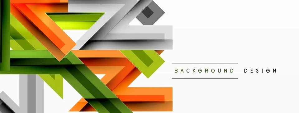 Line zig zag dynamic geometric abstract background. Colorful lines with shadow Stock Illustration