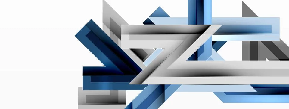 Line zig zag dynamic geometric abstract background. Colorful lines with shadow Stock Illustration