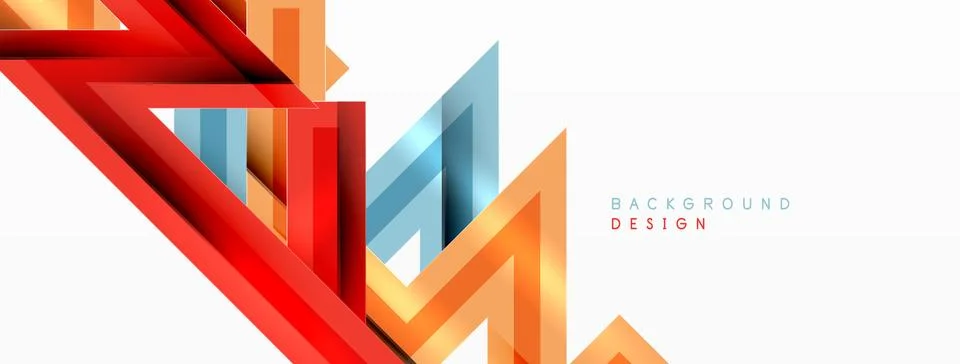 Line zig zag dynamic geometric abstract background. Colorful lines with shadow Stock Illustration