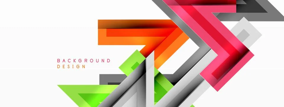 Line zig zag dynamic geometric abstract background. Colorful lines with shadow Illustrazione stock
