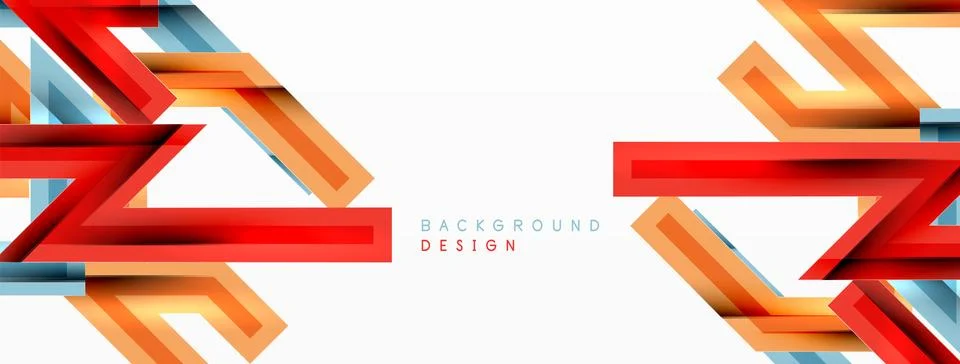Line zig zag dynamic geometric abstract background. Colorful lines with shadow Stock Illustration