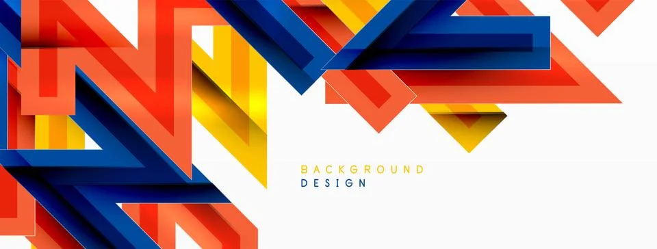 Line zig zag dynamic geometric abstract background. Colorful lines with shadow Stock Illustration