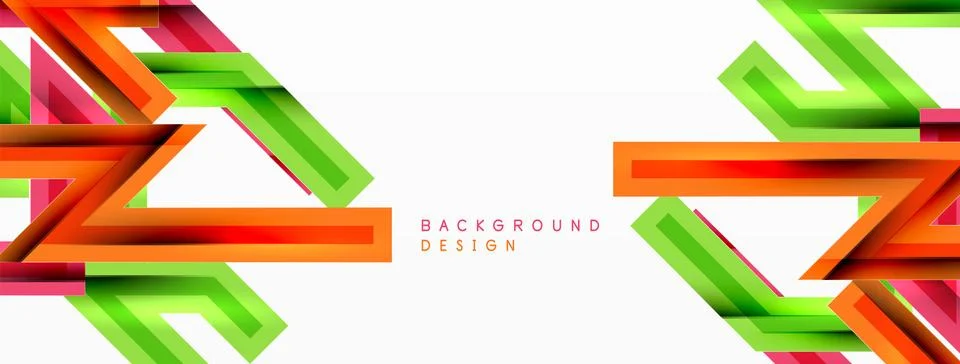 Line zig zag dynamic geometric abstract background. Colorful lines with shadow 스톡 일러스트