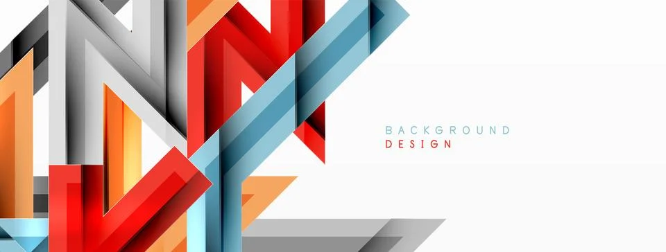 Line zig zag dynamic geometric abstract background. Colorful lines with shadow Stock Illustration