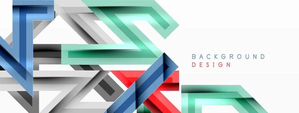 Line zig zag dynamic geometric abstract background. Colorful lines with shadow Stock Illustration