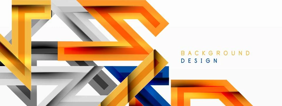 Line zig zag dynamic geometric abstract background. Colorful lines with shadow 스톡 일러스트