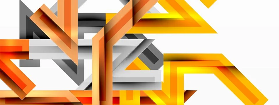Line zig zag dynamic geometric abstract background. Colorful lines with shadow Stock Illustration