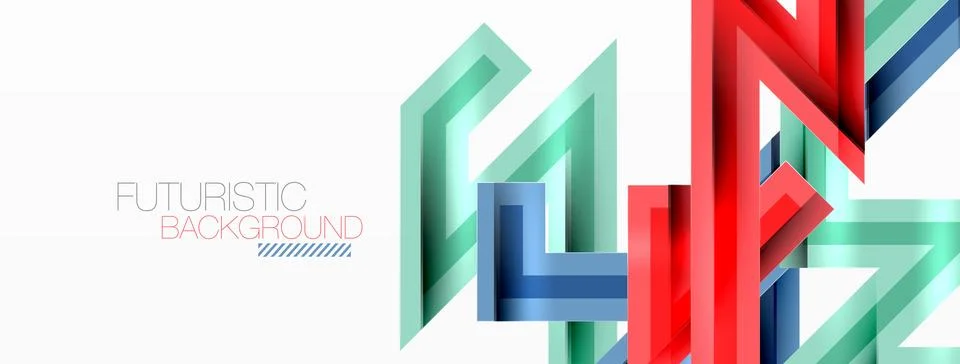 Line zig zag dynamic geometric abstract background. Colorful lines with shadow 스톡 일러스트
